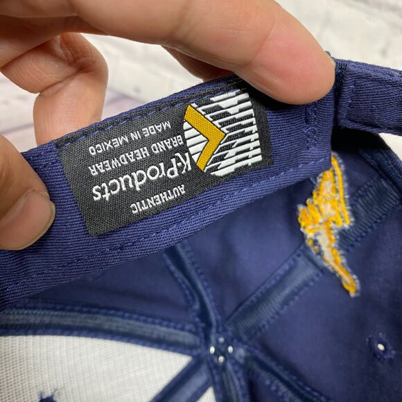 Goodyear Racing Hat Cap Strap Back Navy Blue Yellow K-Products Headwear Sports - Picture 8 of 8